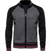 Generic Cardigan da uomo Maglioni Capispalla Maglione spesso Zip Stand Collare Giacca in lana lavorata a maglia Cardigan Unisex Fatto a mano Caldo Chunky Maglieria Outwear Top, Nero , M