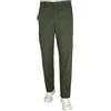 EGIDIO Sea Barrier - Pantalone Uomo Art. Isola con Tasconi ed Elastico in Vita - Tessuto Tela 100% Cotone - Multitasche - Calzino in Omaggio (IT, Testo, XL, Regular, Regular, Verde)