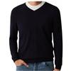 Saggio Maglia Scollo V Misto Lana Merinos Leggera Manica Lunga Made in Italy Profumatore Omaggio Blu 50