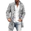 Generico Trench a Vento Uomo Caldo Viaggi Giubbotto in Tweed Taglie Forti Giacca Manica Lunga Media Lunghezza Slim Fit Trench Lungo da Uomo Lana Nuovi Lungo Casual Cappotto Classico Mezze Stagioni Business