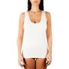 Clessidra Canotta Donna Spalla Larga Misto Lana Made in Italy PT5110 (5, Bianco)