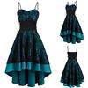 Xmiral Abito da Donna Elegante con Manica Corta Abito Corto Donna Estivo con Scollo a V Profondo Abito Donna Cocktail (M,a-Blu)