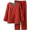 Uwdiohq Pullover in Cotone Tessuto A Mano con Folk Tema Femminile Un Colore Rosso. Filato di Doppio per La Casa. Vestaglia Raso Corta (Red, L) Pigiama da Donna Caldo XXL Pijamas Women Cotton