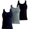 Enrico Coveri 6 Pezzi Canottiera Coveri Uomo Spalla Larga ET1102 in Cotone Pettinato, Assortito (Blu, Grigio e Nero), 6/XL