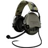 Sordin MIL CC Slim 75332-06-S - Protezione dell'udito militare con connettore radio, microfono e videocamera, colore: Nero, Capsule verdi, Taglia unica