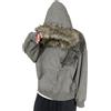 ORANDESIGNE Felpa con Cappuccio Y2K da Uomo Hoodie Zip in Pelliccia Caldo Cappotto Invernale Streetwear A Grigio L