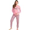 Generico De Fonseca e coconuda Pigiama Donna Caldo Cotone 100% Set Pigiama Donna Cotone Lungo con Pantalone Pigiama Donna Lungo Comodi Pigiami Donna Due Pezzi Homewear Donna Inverno (M, DEFONSECA 609 BLU)