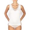Ma.Re Canotta donna spalla larga e scollo in pizzo, lana e cotone, cotone interno lana esterno Ma.Re. (4/M)