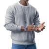 Generic Felpe a girocollo da uomo leggere a nido d'ape da uomo leggero maglione lavorato a maglia a nido d'ape maglione casual a maniche lunghe da uomo, Grigio chiaro, M