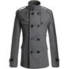 AOKODA Giacca Uomo Tinta Unita Doppiopetto Cappotto Media Lunghezza Uomo Colletto Stand-Up Stile British Urbano Casual Tweed Cappotto Uomo Temperamento Autunno Inverno Cappotto Uomo B-Grey XXL