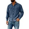 Genérico Camicia di Jeans Uomo Manica Lunga Vintage Giacca Casual Denim Camicie Uomo Oversize Giacca Camicia Elegante Manica Lunga Retro, marrone, L