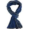 Rotfuchs Sciarpa in cotone, da uomo, effetto stropicciato, motivo a righe, colore: blu e bianco, Made in Germany, blu/bianco, 180 x 20 cm (L x B)