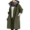 Generisch Giacca impermeabile imbottita da donna, traspirante, giacca a vento, giacca da trekking lunga, softshell funzionale, taglie forti, giacca outdoor, giacca per le mezze stagioni, parka