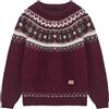 Generisch Fair Isle - Maglione lavorato a maglia, misto inverno, a maniche lunghe, morbido, comodo, casual, da uomo, Colore: rosso, M