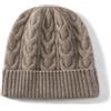 Generic Cappello unisex in cashmere per donne e uomini, invernale, lavorato a maglia intrecciata, spesso, berretto da esterno caldo, Marrone marrone grigio, Taglia unica