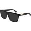 GUCCI Mens GG0748S Sunglasses, Black-Black-Grey, 59, Nero, 59-17 - 145