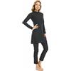 TaissBocco Costume da Bagno Musulmano per Le Donne Costumi da Bagno islamici 3 Pezzi Burkini Costume da Bagno a Copertura Totale Plus Size Costumi da Bagno modesti(XL, T4)