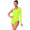 Freebily Body Danza Classica Donna Monospalla Balletto Body Ginnastica Artistica con Strass Nappe Ballet Leotard Ballo Latino Abito da Pattinaggio Artistico Tutina Giallo M