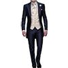 Botong Uomini Navy Blue Sposo Smoking 3 PC Tailcoat Notch Lapel Abiti Da Sposa Uomini Suit blu navy 56