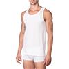 marcLuis - Canotta Spalla Larga, Filo di Scozia, Makò Ritorto, Uomo, Bianco, Senza Cuciture Laterali, Prodotto Italiano (Confezione da 3 Pezzi), XL