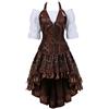 WLFFW Bustino Corsetto Gonna Camicetta Pelle Donna Steampunk Corpetto Costume (EU(36-38) L, Nero)