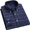 Adhdyuud - Camicia da uomo in cotone Oxford a righe, casual, da lavoro, a maniche lunghe, a scacchi, vestibilità regolare, con taschino, XXL