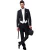 Yaflonjaa Uomo Tre Pezzi (Frac Blazer) Risvolto con Intaglio Abito Doppio Petto Bottoni Smoking per Lo Sposo Matrimonio