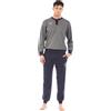 Leo Corsetteria Pigiama Lungo Uomo 100% Caldo 100% Cotone Anche CALIBRATO Sportivo Tuta Due Tasche Grigio Taglia 58