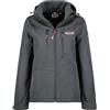 Geographical Norway Timmex Lady - Softshell Donna Impermeabile Con Cappuccio - Abbigliamento Giacca Vento Tattica Outdoor - Escursionismo - Trekking Autunno Invernale Primavera (Grigio Scuro Nero L)