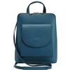 Modarno Borsa zaino e Borsa a tracolla doppia funzione multiuso borsa da donna in Vera pelle 2 in 1 (Petrolio)