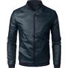 Viunychn Giacca in Pelle Uomo Taglio Classico Giacche Cappotto Imbottito Elegante Giubbino Giubbotto Casual Maniche Lunghe Coat Comoda Antivento con Tasche Vintage Invernale