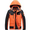 TOKYMOON Giacca Montagna Uomo Giacca Trekking Donna Parka Giacca Softshell Mantieni Caldo Giacche Sportive Traspirante Giacca da Sci Impermeabile Antivento Cappotto Invernale (3XL, Arancia)