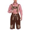 Generico Travestimento Oktoberfest Uomo, Set di Costume Bavaresi Oktoberfest da Uomo con Bavaglino Rimovibile, Camicie a Quadri, Calze al Ginocchio e Cappelli Bavaresi Adatto a Festival e Feste