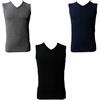 Enrico Coveri Coveri 3 Smanicato Uomo Spalla Larga Scollo a V Cotone bielastico Enrico Art. ET1003 (Nero/Grigio/Blu, 6/XL)