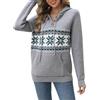 CiCiBird Felpe con cappuccio autunnali da donna maglione lavorato a maglia con scollo a V top oversize moda pullover casual a maniche lunghe camicie con tasche, Xmas1 Grigio, Large