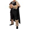 Generisch Mantello da uomo vichingo, abbigliamento medievale, con pelliccia sintetica, hobbit, costume vichingo, costume da cosplay, mantello da uomo, abbigliamento autunnale, sportivo, tuta da jogging, O caffè