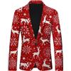 Generisch Giacca natalizia da uomo, blazer natalizio, modello natalizio, giacca slim fit, giacca natalizia, giacca di Natale, giacca sportiva, Colore: rosso, XXL