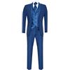 Tru Clothing Abito da Uomo Blu 4 Pezzi Sposo Collo Sciallato Cravatta su Misura 62