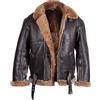 AAOutfitz Raf Aviator B3 - Giacca bomber da uomo in pelle di pecora B3, Marrone - Pelle, 4XL