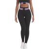 FGM04 Donna - Leggings Ikona (IT, Testo, XS, S, Regular, Regular, Nero-Rosa)