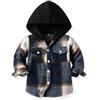 Acuryx Giacca Camicia con Cappuccio in Flanella Classico Camicie a Quadri a Maniche Lunghe con Bottoni Blu 9-12 Mesi