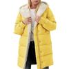 Goolecrimp Piumino Lungo da Donna Moda Casual Colorblock Piumino Imbottito Sciolto Antivento Inverno Oversize Piumino con Cappuccio (Giallo,M)