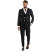 Giosal Abito Uomo Doppiopetto Vestito Completo Rigato Elegante Sartoriale Giacca Pantaloni Bottoni Metallo Fantasia Gessata Vari Colori (IT, Numero, 50, Regular, Regular, Blu)