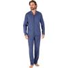 Damart Pigiama abbottonato Maglia Puro Cotone Jersey, Blu marino Geometrico, L