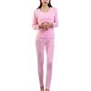 YOUCAI Donna Taglie Forti Morbido Invernali Caldo Tuta Intima Termica Ultra Morbida Girocollo T-Shirt Invernale Maglia Termica Maniche Lunghe e Pantaloni per Uso Quotidiano Chiaro Pink 6XL