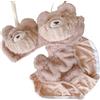 Csnbfiop Sweet Bear 2 pezzi peluche e mutandine set peloso senza fili cinghie regolabili Bralette biancheria intima cosplay anime lingerie, Cachi-XL, M-XL