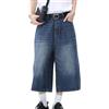 FYHTC Pantaloncini da Uomo Corti Baggy Jeans Jorts Y2K Baggy Ragazzi Hip Hop Skater Pantaloni Jeans Bermuda Jeans Pantaloncini Baggy Casual Loose Fit Hip Hop Skateboard Denim Shorts Y2K(Black,Small)