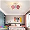 BESTWALED Farfalla Plafoniera Per Bambini Moderno LED Lampada A Soffitto Rosa Bianco Design Plafoniere Creatività Cameretta Asilo Illuminazione Interno Dimmerabile(3000K-6000K) Ferro,L48*19CM 52W,Warm light