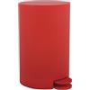 MSV - Pattumiera Cosmetica Modello Osaki - 3 Litri, Coperchio, Pattumiera a Pedale per Bagno, Compatta, Spazi Ridotti, con Contenitore Interno Rimovibile, Rosso