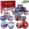 Qizeion Set Regalo di Candele Profumate Natalizie - 12 Candele per Aromaterapia da 85 g in Cera di Soia - Portatili da Viaggio in Barattolo di Latta - Idea Regalo per Donne e Mamma